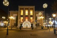 Grillo-Theater zur Weihnachtszeit, Essen, Ruhrgebiet, Nordrhein-Westfalen, Deutschland, Europa