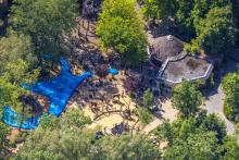 Luftbild, Tierpark Hamm, Gastronomie und Spielplatz, Mitte, Hamm, Ruhrgebiet, Nordrhein-Westfalen, Deutschland