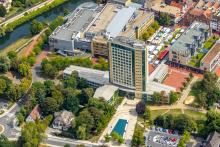 Luftbild, Stadt Lünen Rathaus, Willy-Brandt-Platz, Lünen, Nordrhein-Westfalen, Deutschland